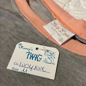 Lucy Love Women's Pink and Gray light weight sweater